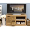 Mobel Oak Furniture 4 Drawer Television Cabinet Stand Unit COR09A